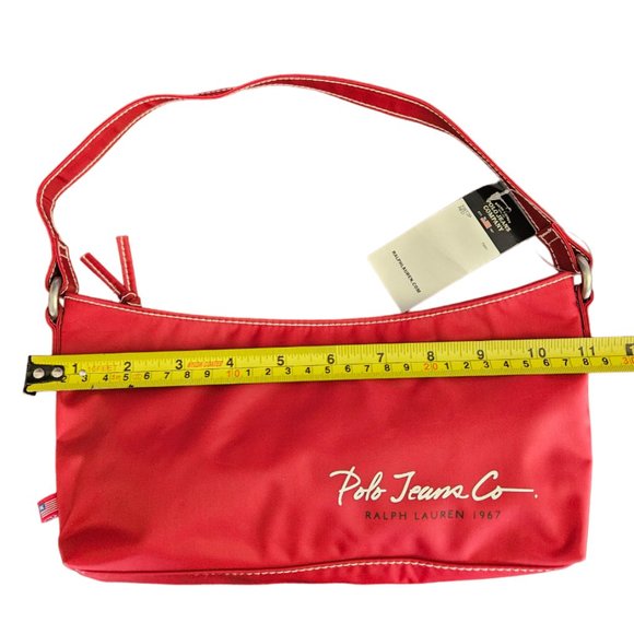 POLO JEANS CO. by Ralph Lauren NWT Vintage Y2K Nylon Small Bag/Baguette – Red - Picture 8 of 11